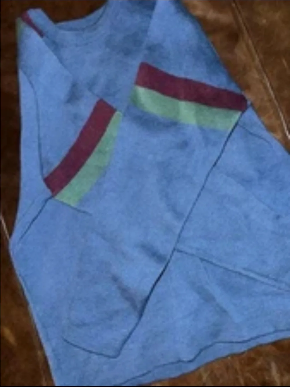 Vintage Profile Brand Mens 100% Wool Sweater Long-Sleeve Blue Wool Sweatshirt
